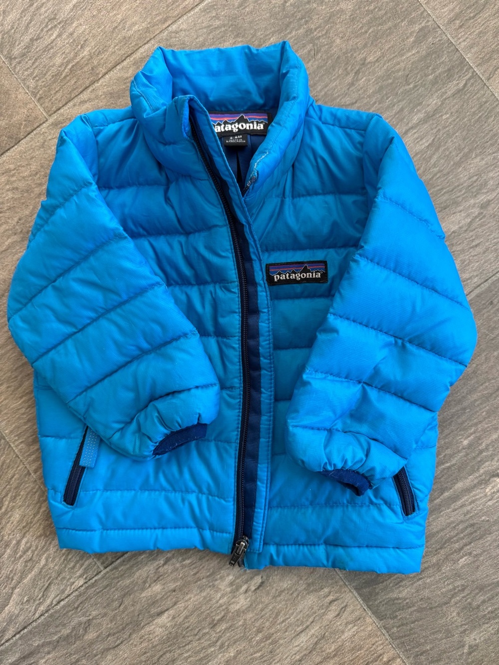 Patagonia Kids' Blue Puffer Jacket - Lightweight Warmth(size:3-6 month)